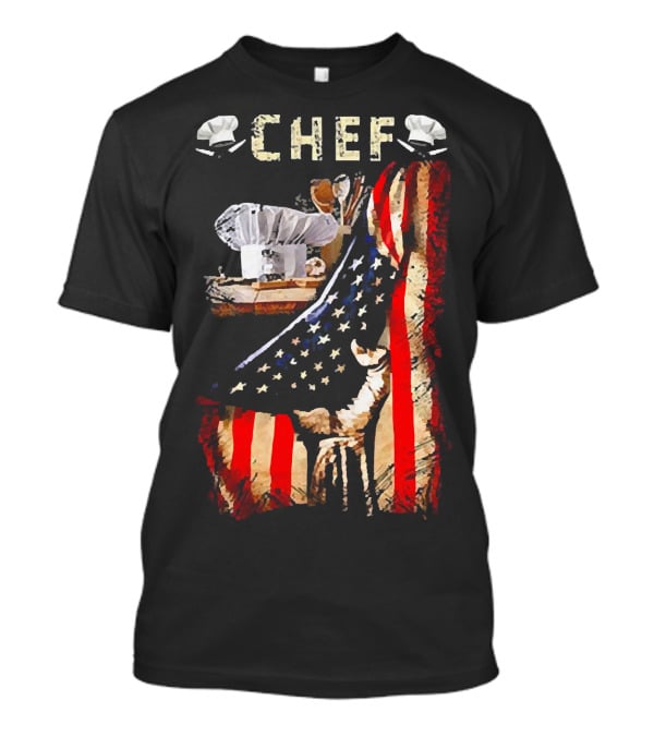 CHEF Proud American Flag Culinary Passion T-Shirt