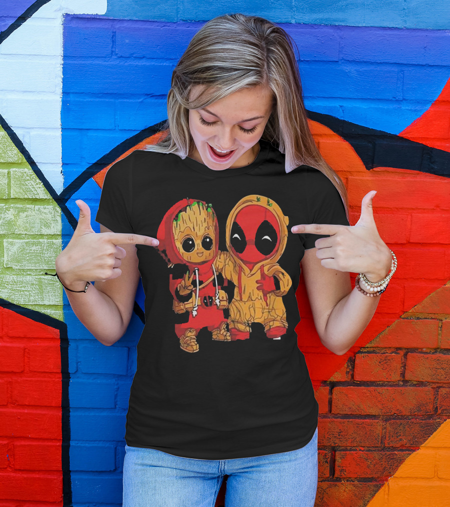 BABY GROOT AND BABY DEADPOOL HOODIE FRIENDS T-Shirt