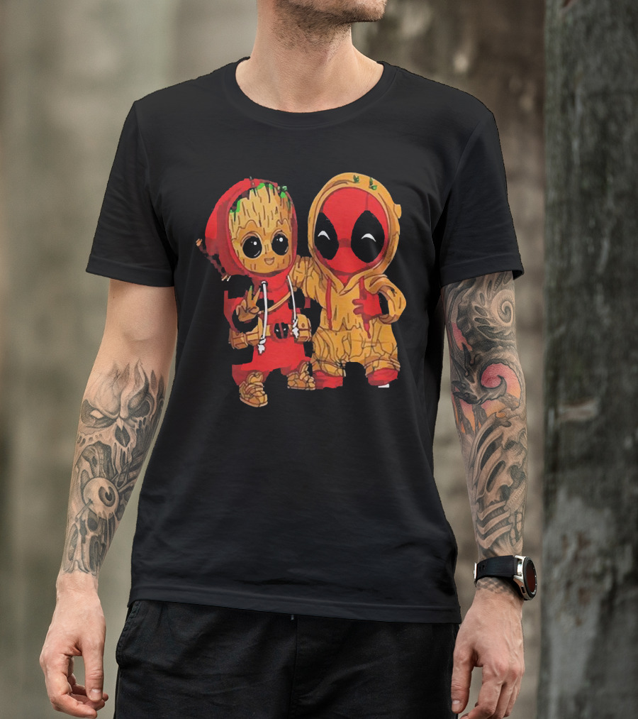 BABY GROOT AND BABY DEADPOOL HOODIE FRIENDS T-Shirt