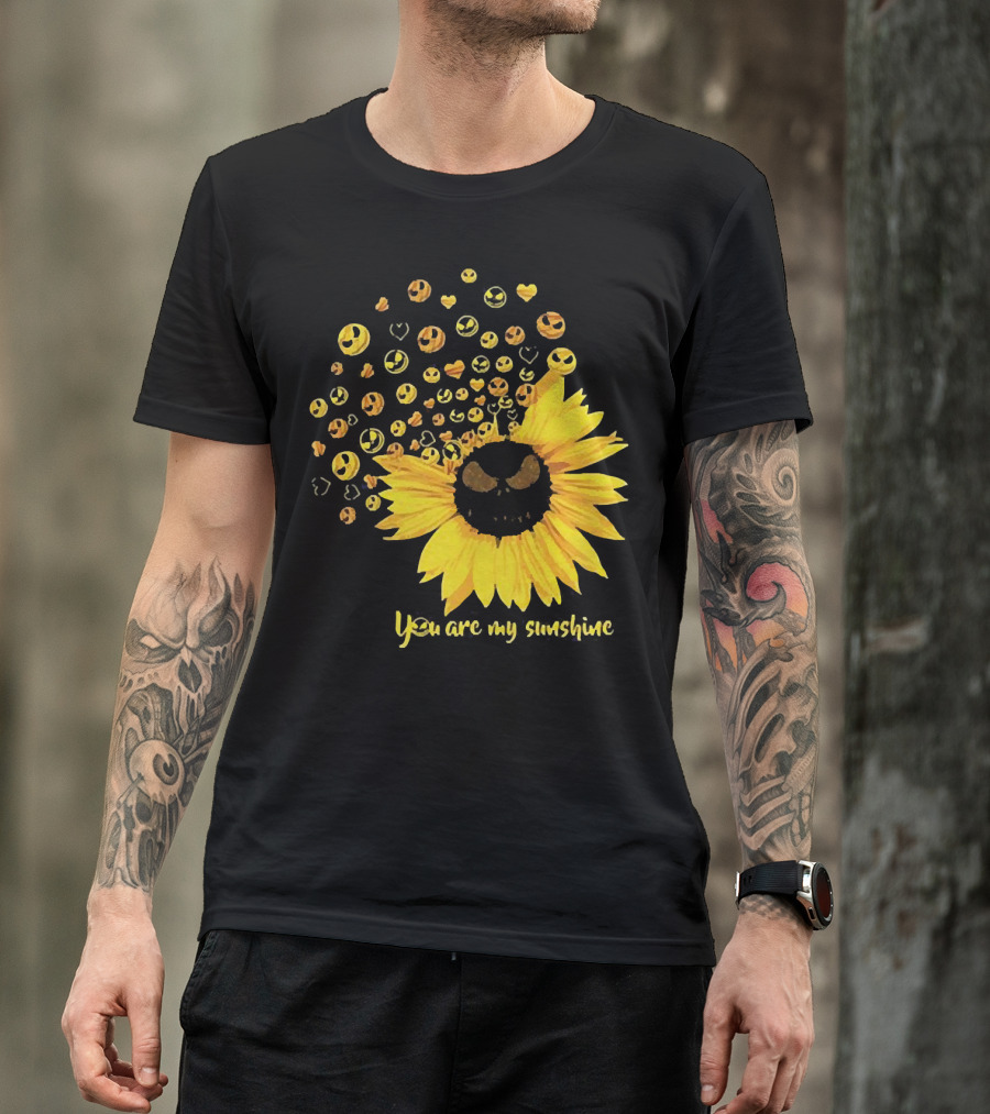 Jack Skellington Sunflower You Are My Sunshine Emojis T-Shirt