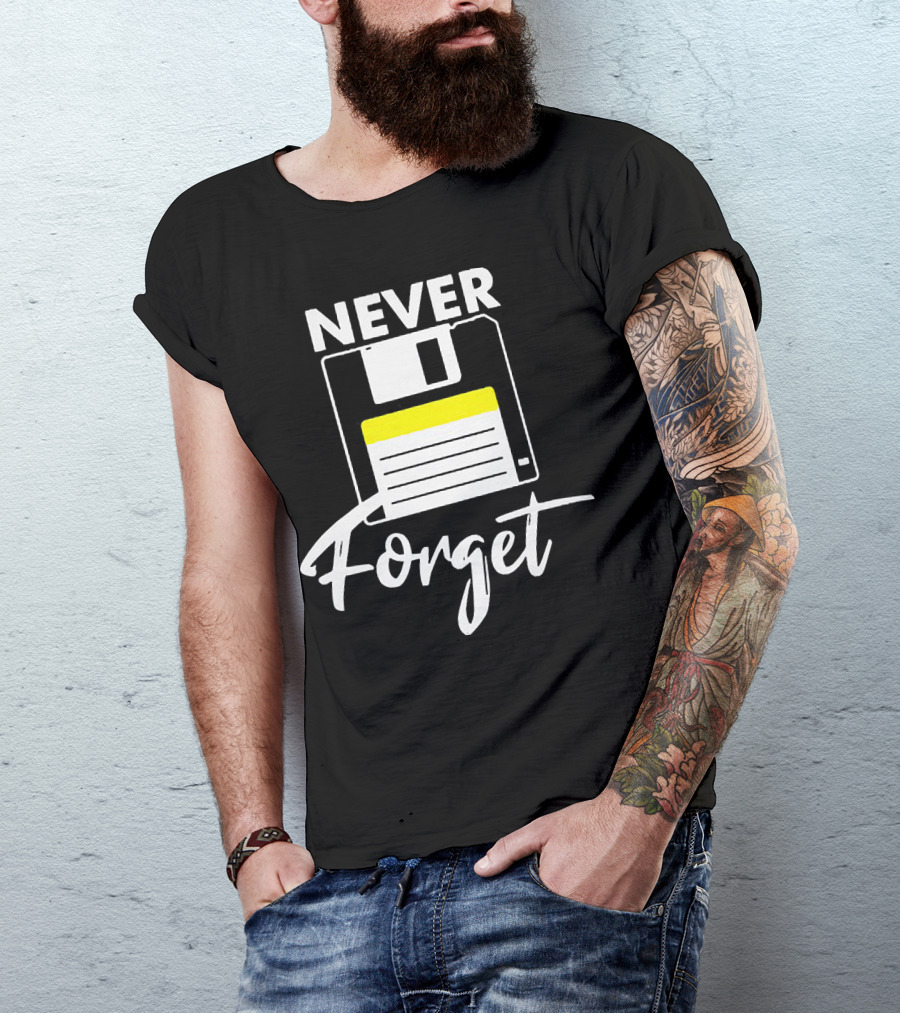 Never Forget Nerd Nerds Floppy Disk T-Shirt