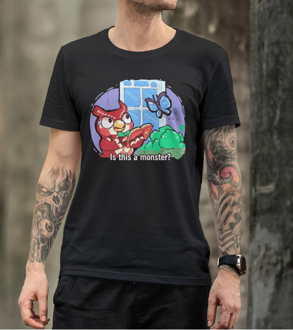 Owl Is This A Monster With Book And Butterfly By Window T-Shirt