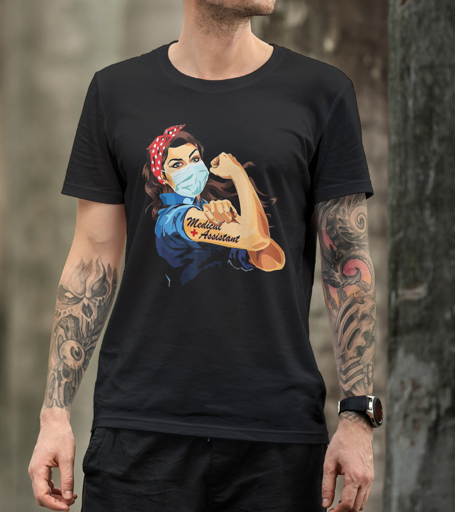 Medical Assistant Strong Woman Face Mask Iconic T-Shirt