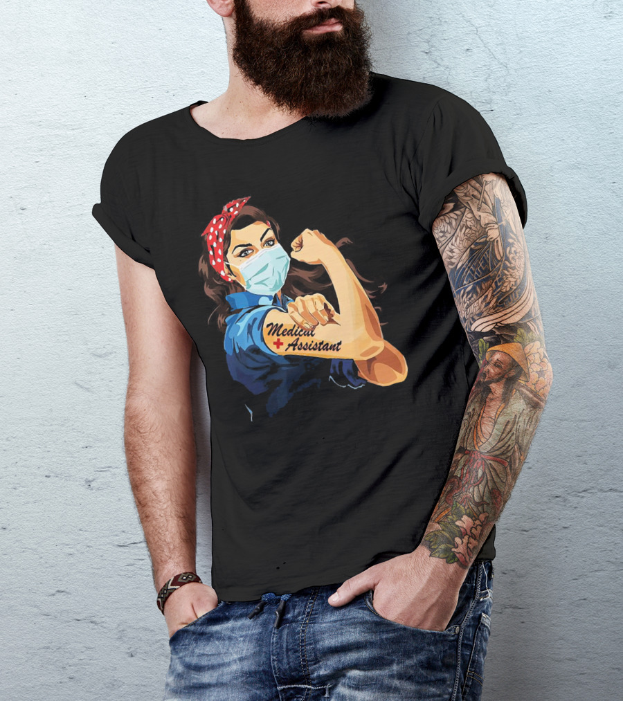 Medical Assistant Strong Woman Face Mask Iconic T-Shirt