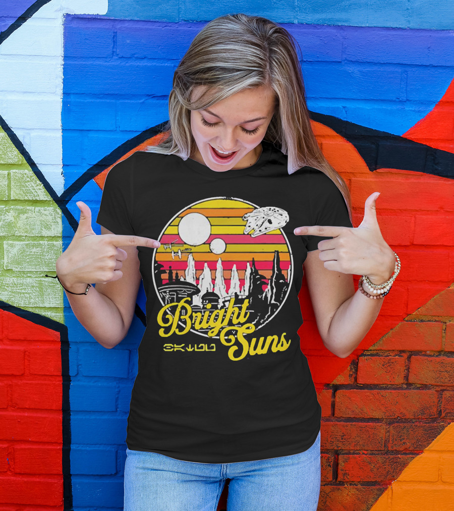 Bright Suns Star Wars Inspired Galactic Sunset Scene T-Shirt