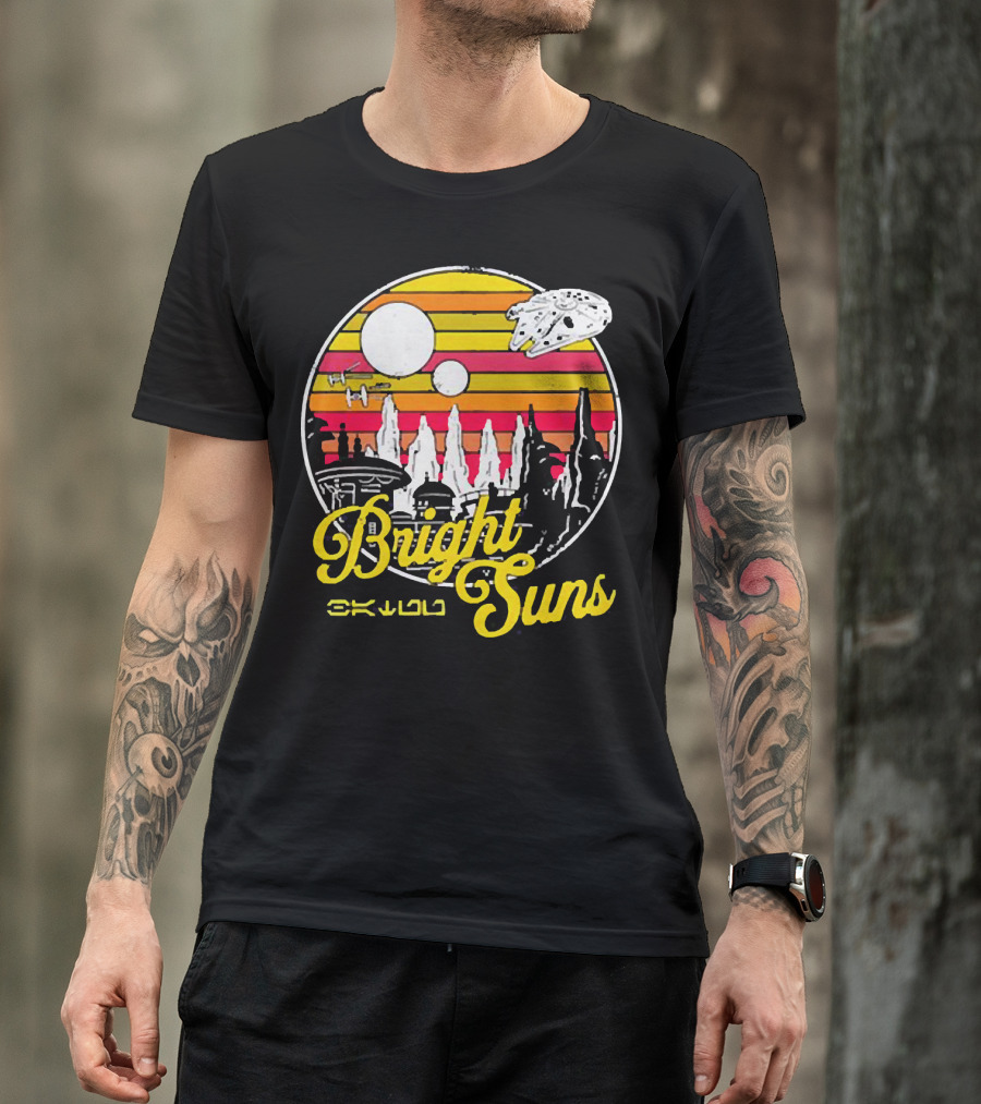 Bright Suns Star Wars Inspired Galactic Sunset Scene T-Shirt