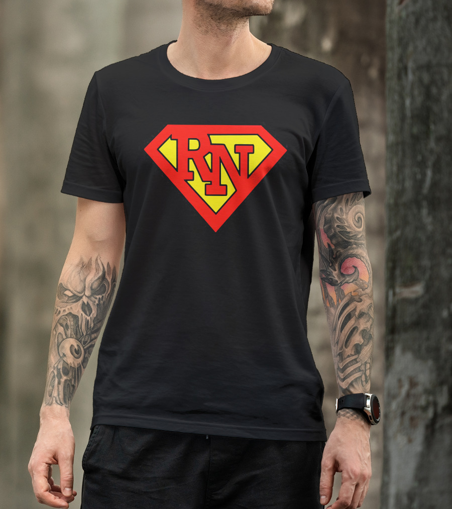 RN Superhero Nurse Emblem T-Shirt