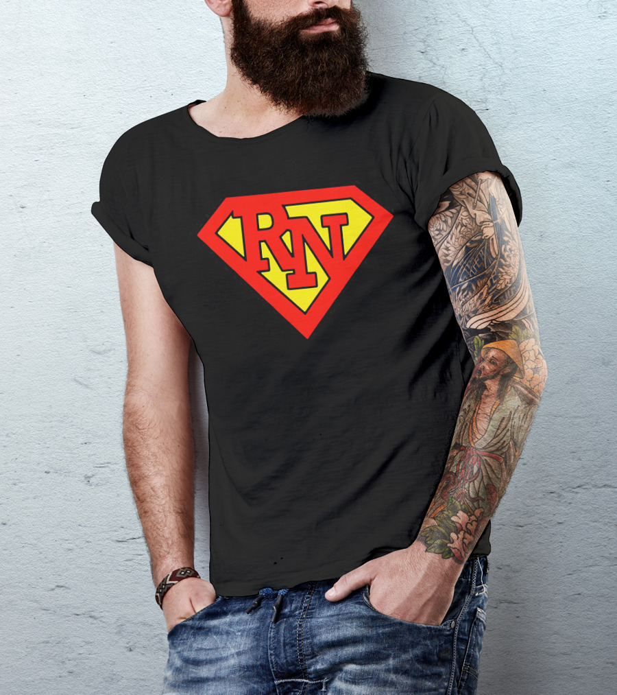 RN Superhero Nurse Emblem T-Shirt