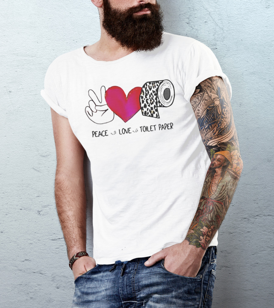 Peace Love Toilet Paper Leopard Print T-Shirt
