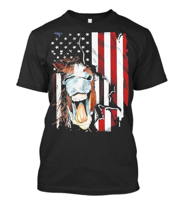 Horse Face American Flag Heritage T-Shirt