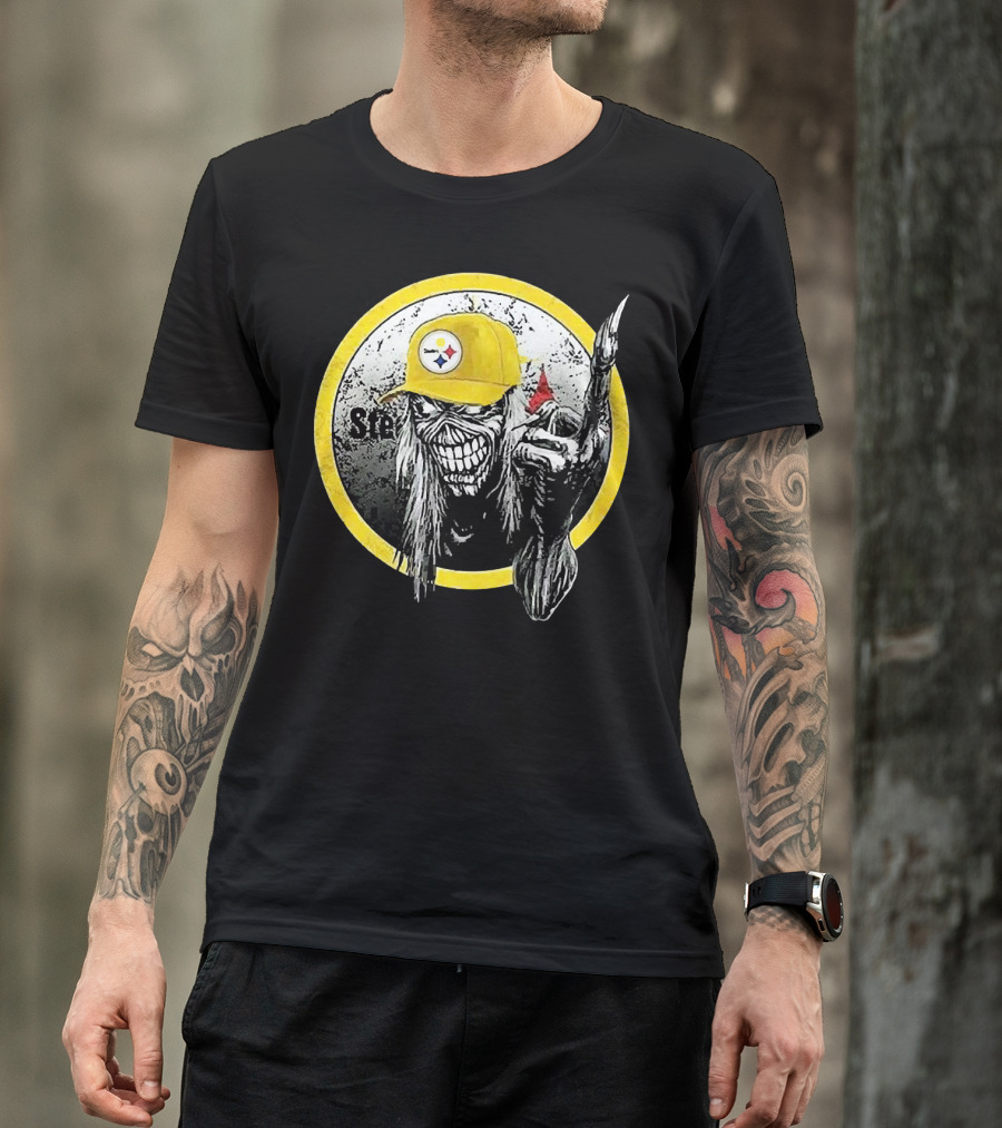 Pittsburgh Steelers Skull Fan T-Shirt