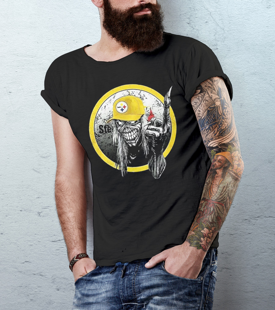 Pittsburgh Steelers Skull Fan T-Shirt
