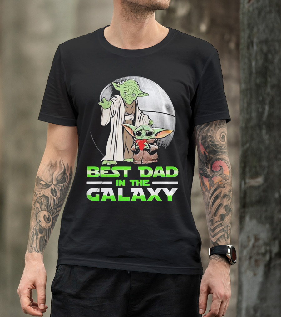Best Dad In The Galaxy With Yoda And Baby Yoda T-Shirt