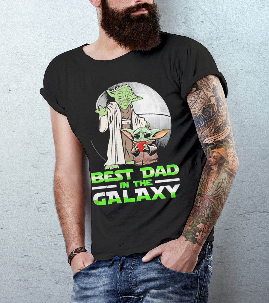Best Dad In The Galaxy With Yoda And Baby Yoda T-Shirt