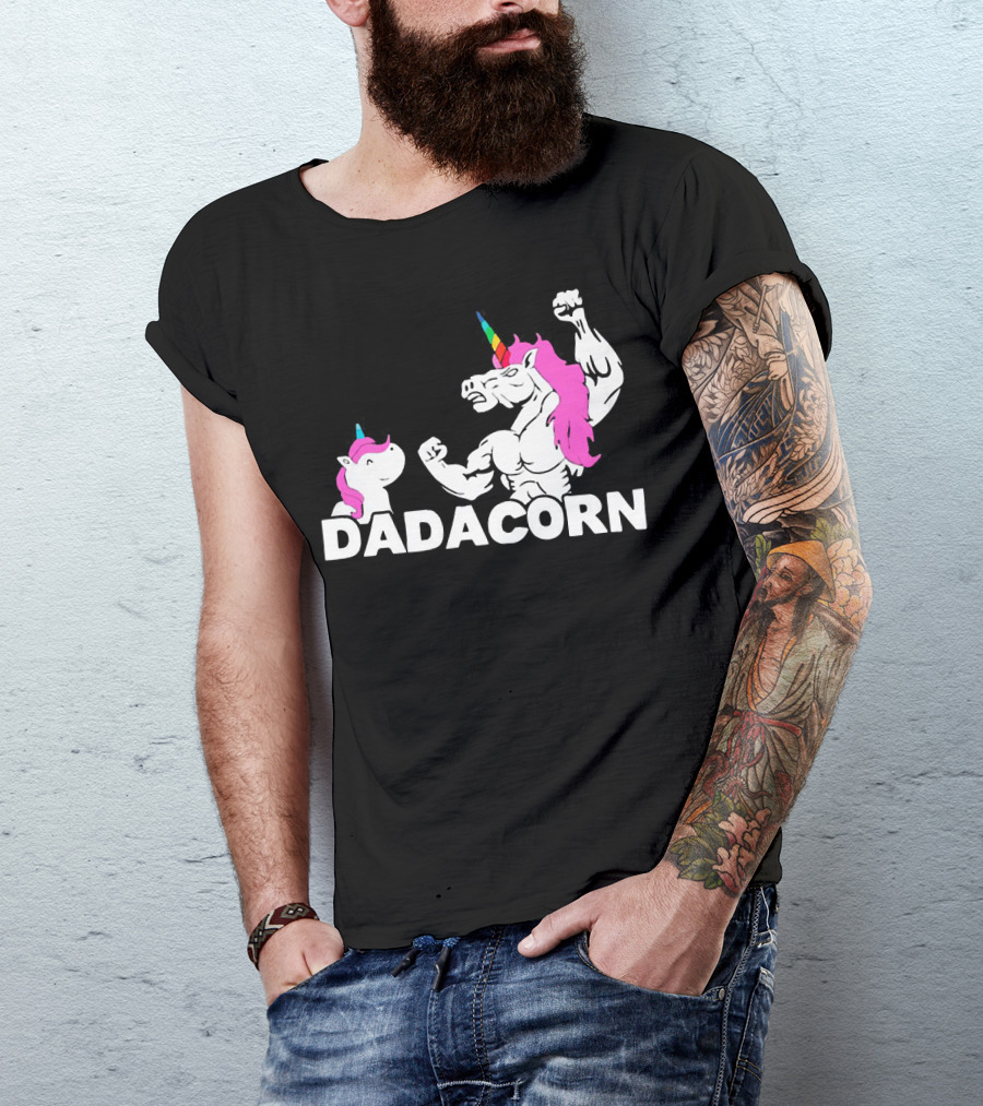 Dadacorn Unicorn Dad Muscular Fantasy T-Shirt