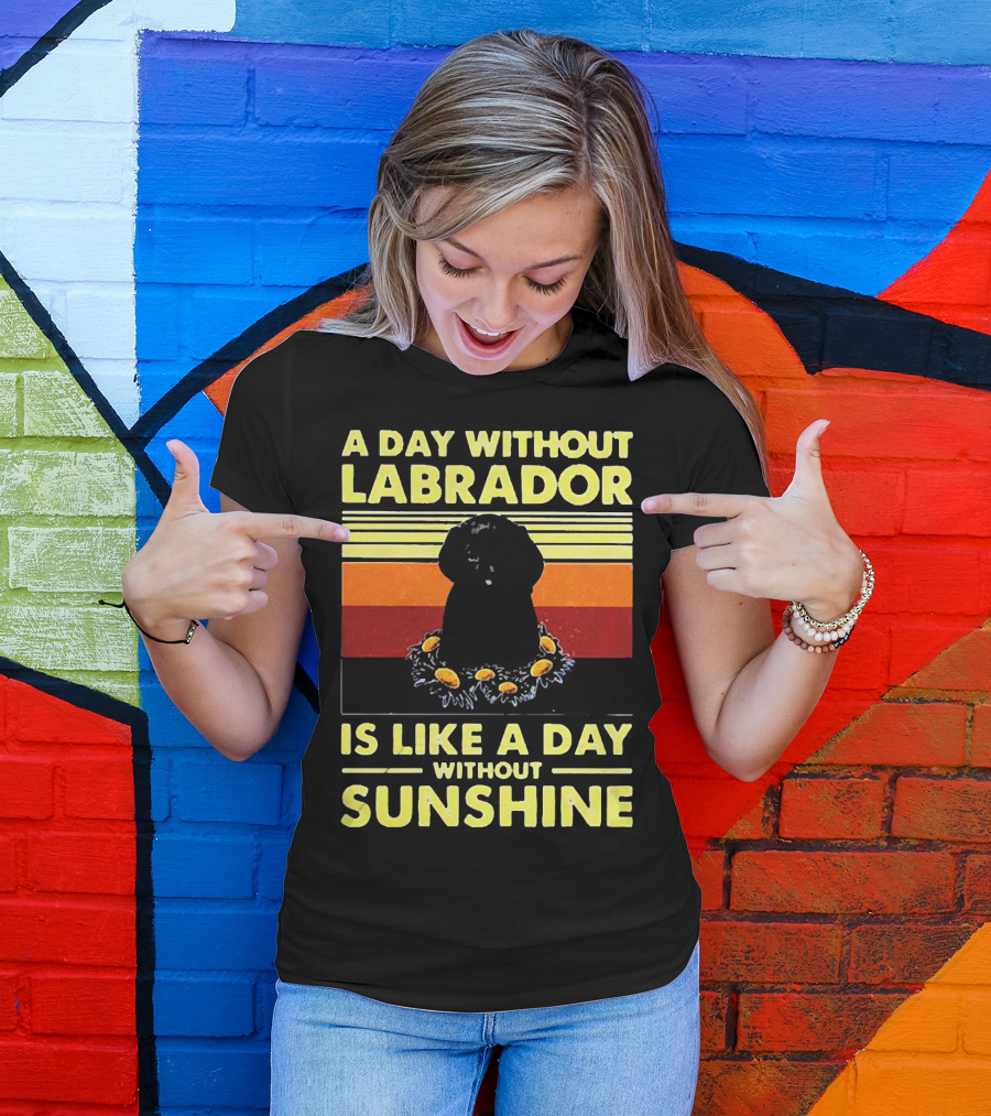 A Day Without Labrador Is Like A Day Without Sunshine Retro Sunset T-Shirt