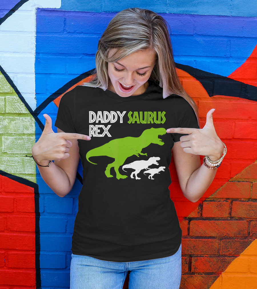 Daddysaurus Rex Funny Father's Day Dinosaur T-Shirt