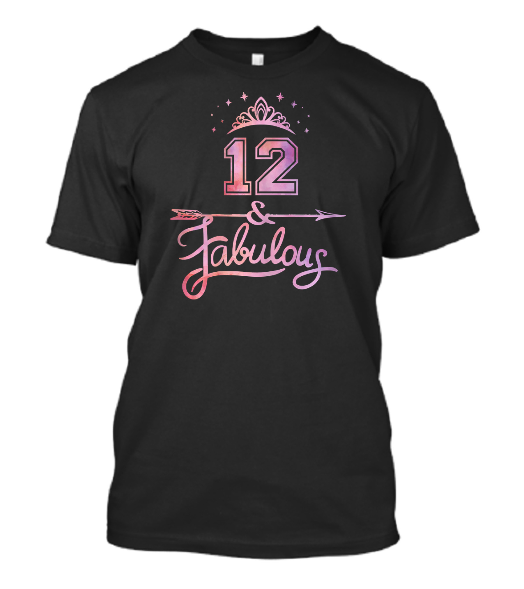 12 Years Old And Fabulous Birthday Tiara Arrow T-Shirt