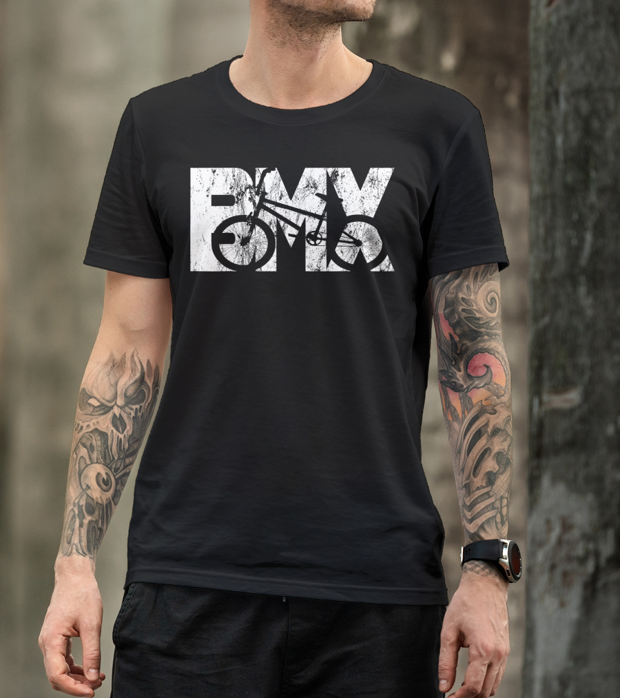 Cool Vintage BMX Bike Racing Fan Text With Bicycle T-Shirt