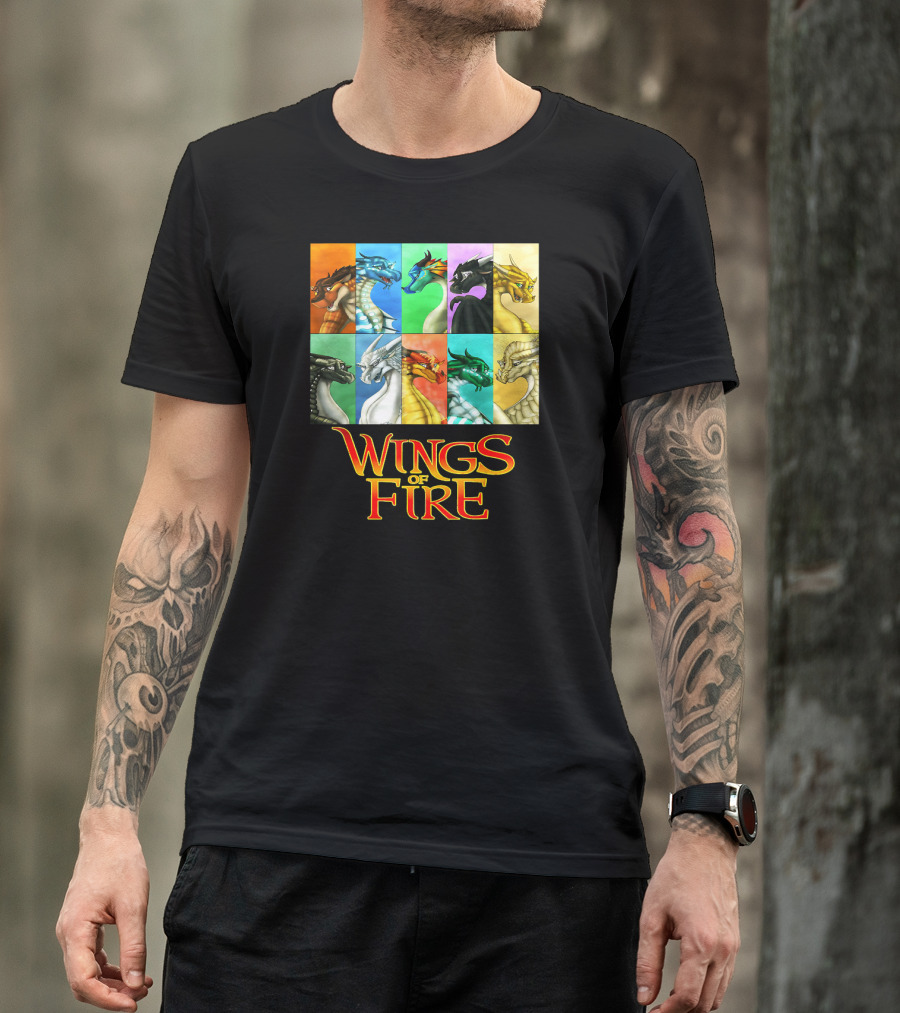 Wings Of Fire Nine Dragonets Colorful Panel T-Shirt