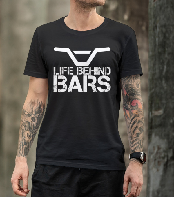 BMX Life Behind Bars Distressed Handlebar T-Shirt