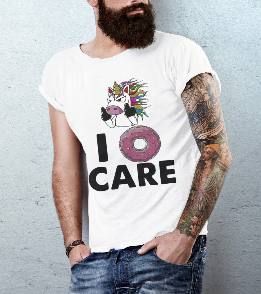 Unicorn Donut I Care Magic Rainbow Attitude T-Shirt