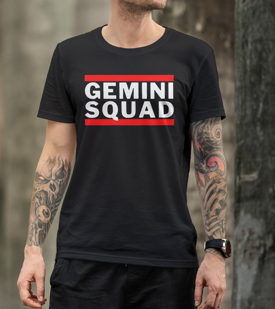 GEMINI SQUAD Bold Red Accent T-Shirt