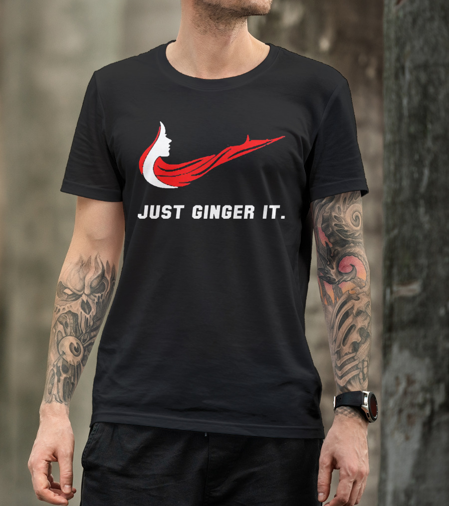 Just Ginger It Parody Swoosh Red Hair T-Shirt