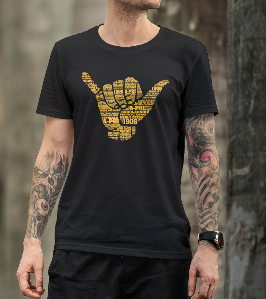A-Phi 1906 Alpha Phi Hand Sign Scholarship Service Advocacy Outreach T-Shirt
