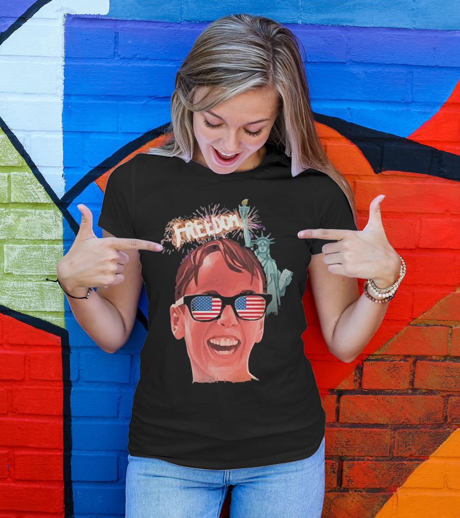 Michael Squints Palledorous Freedom USA Flag Statue Of Liberty T-Shirt