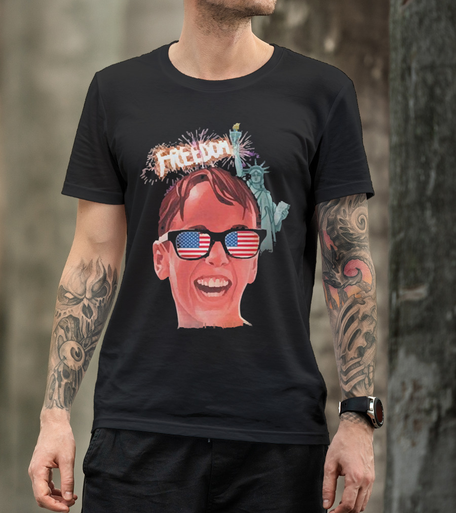 Michael Squints Palledorous Freedom USA Flag Statue Of Liberty T-Shirt