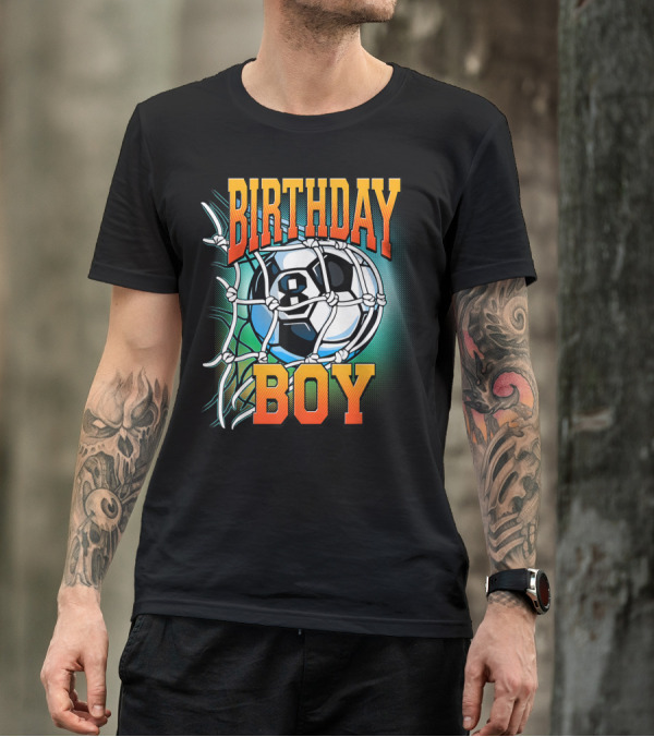 Birthday Boy Soccer Eight 8 Year Old Birthday T-Shirt
