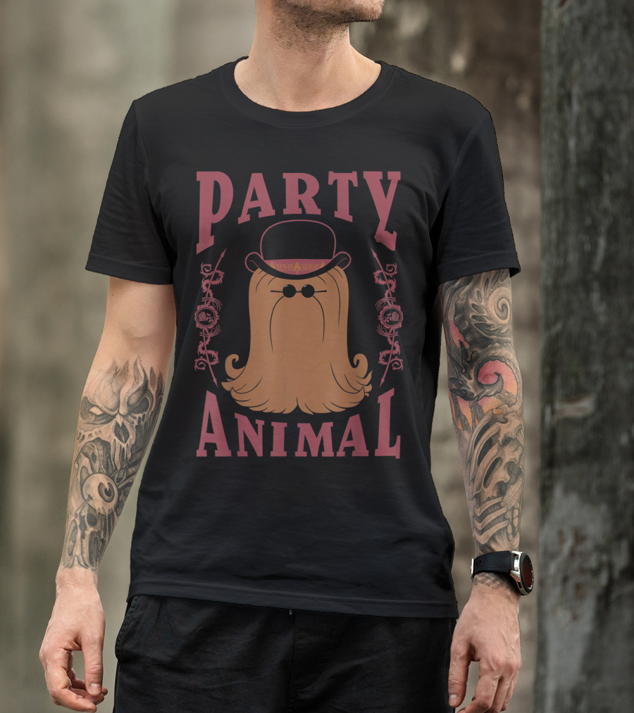 Addams Family Cousin It Party Animal Top Hat And Sunglasses T-Shirt