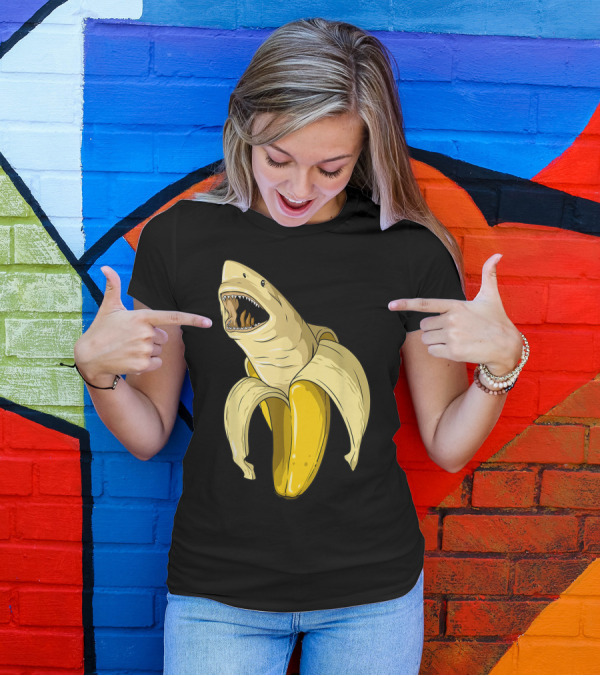 Banana Shark Banana Themed Shark Themed Party Banana Shark T-Shirt