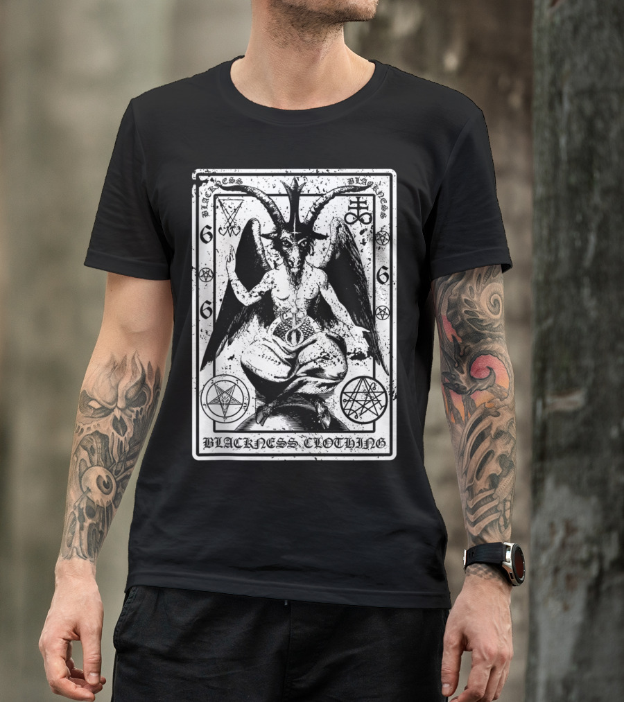 Blackness Clothing Baphome Satanic Dark Art Evil 666 Luzifer T-Shirt