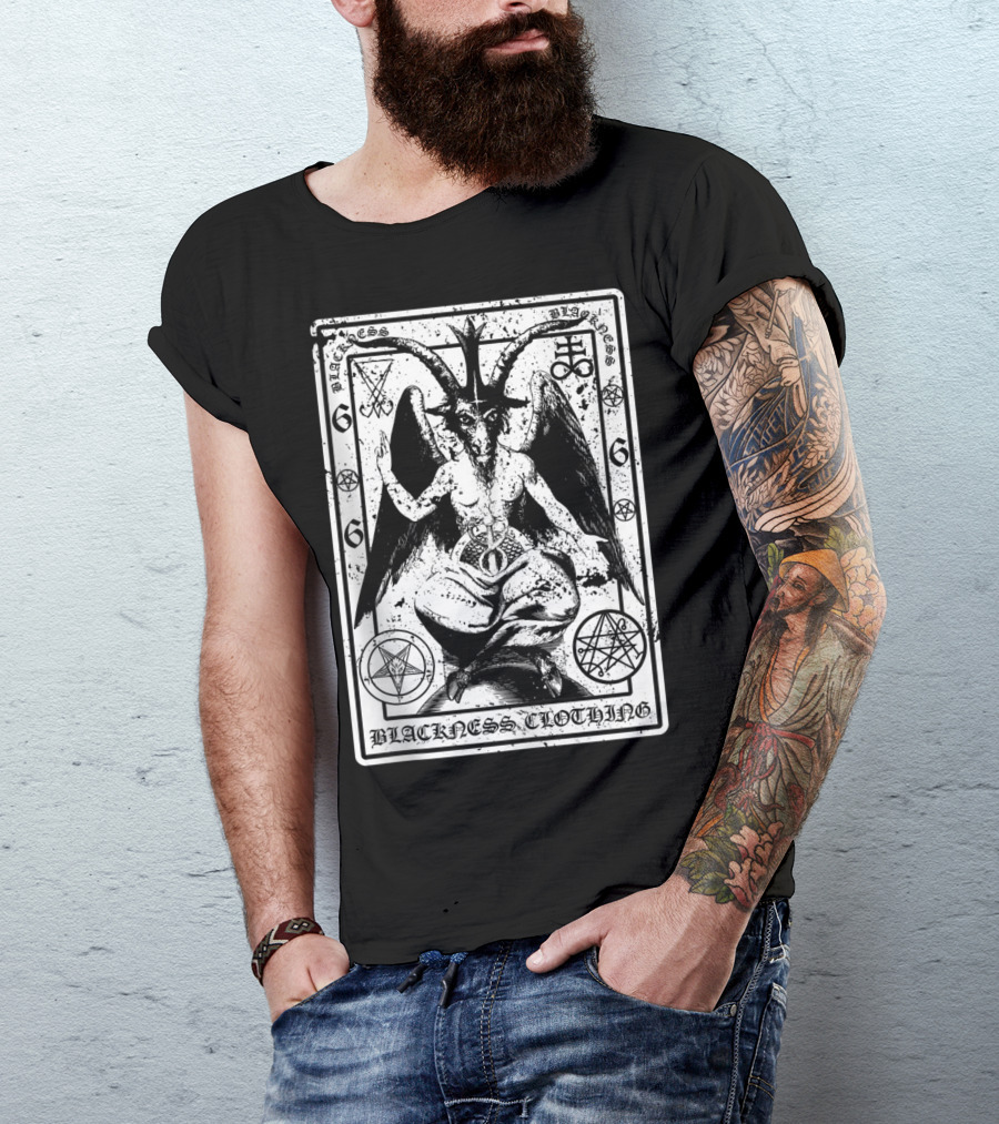 Blackness Clothing Baphome Satanic Dark Art Evil 666 Luzifer T-Shirt