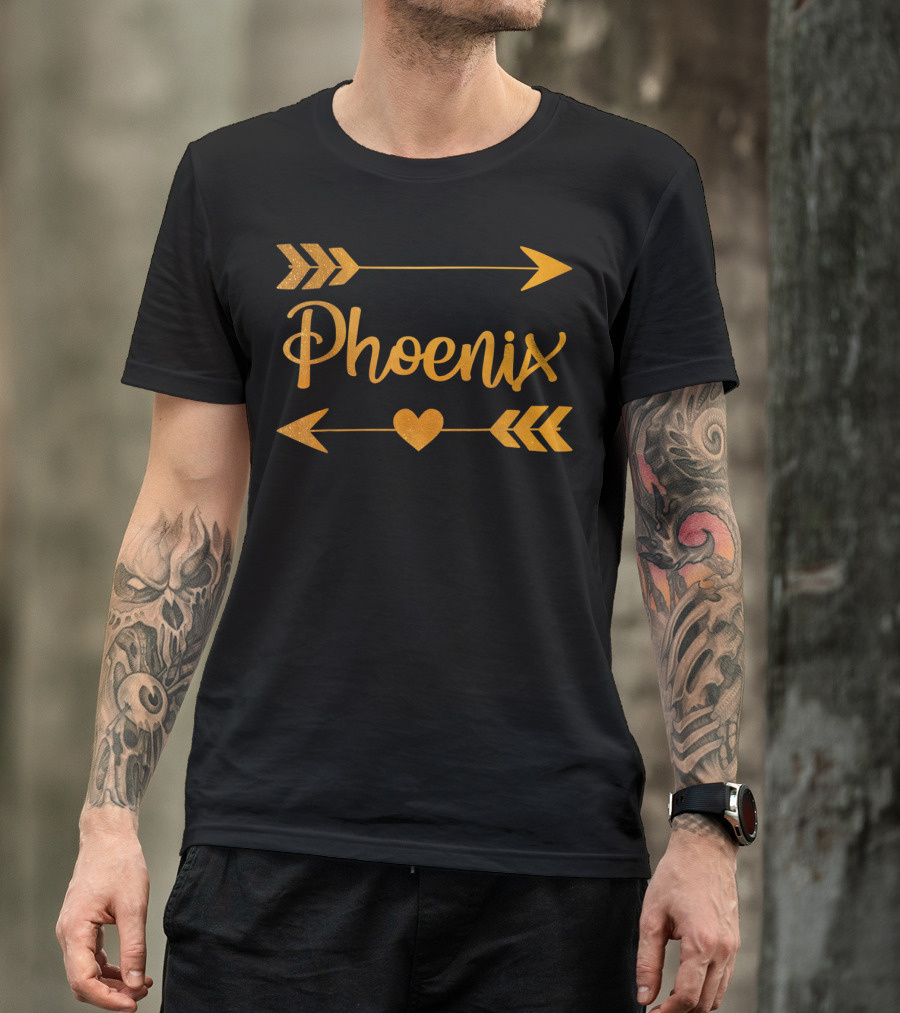 Phoenix Az Arizona Heart And Arrow City Home Roots Usa T-Shirt