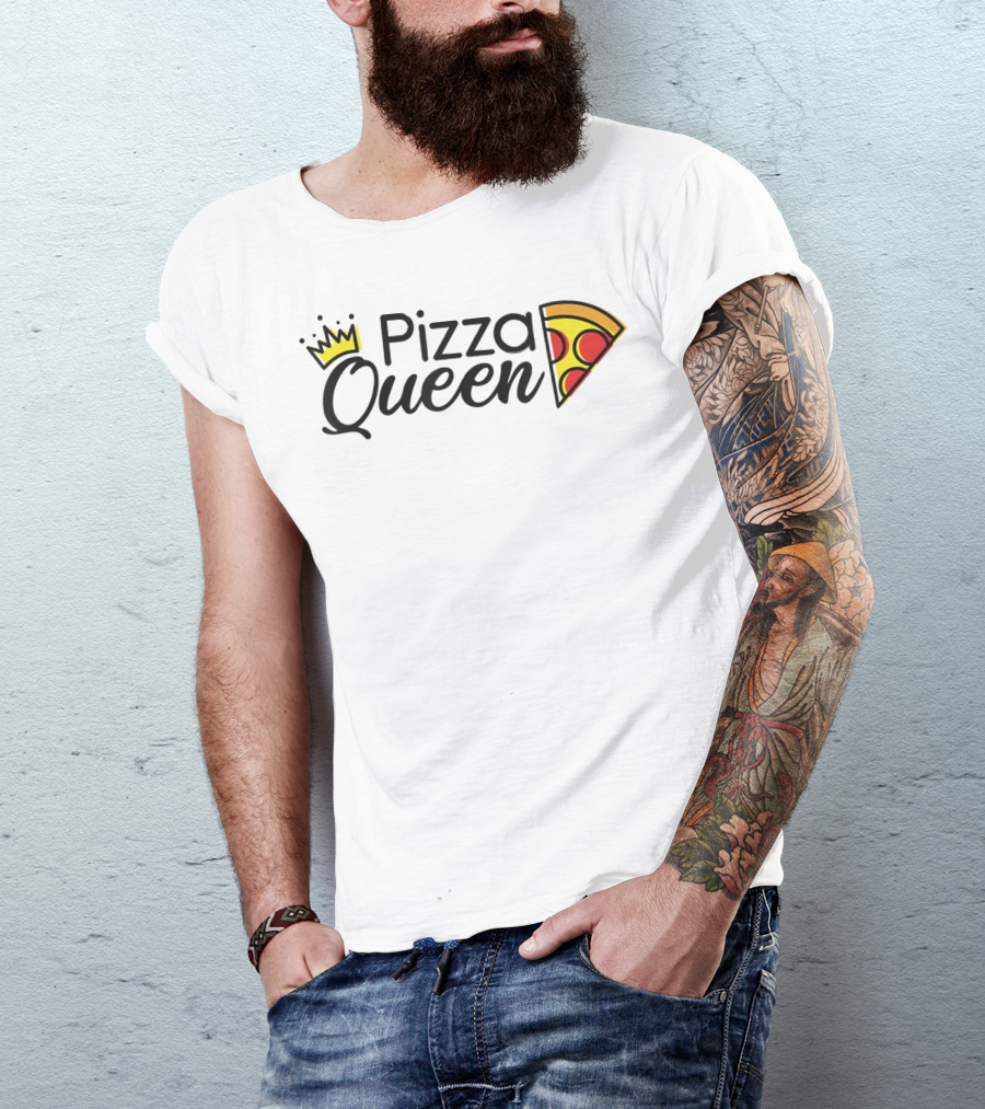 Pizza Queen Girls Women Female Pizza Slice Crown T-Shirt