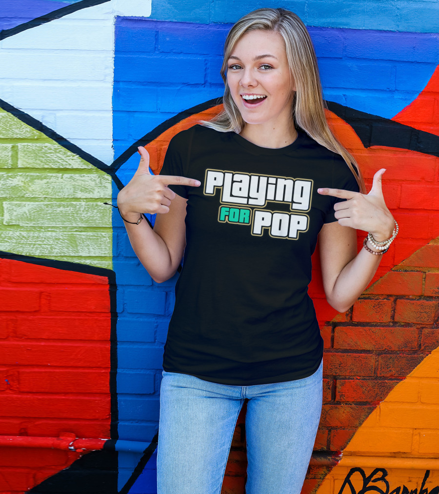 Playing For Pop Grand Theft Auto Font T-Shirt