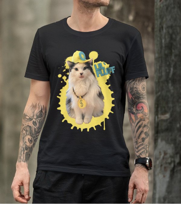 Lil' Fluff Cool Cat With Dollar Sign Necklace And Cap T-Shirt