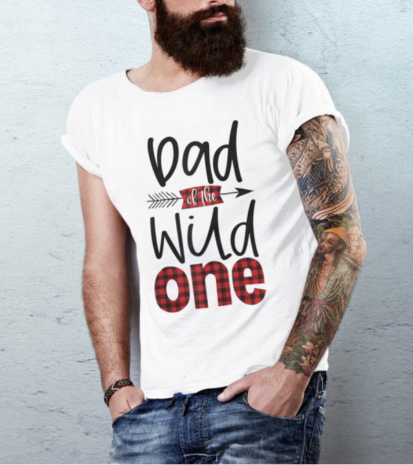 Dad Of The Wild One Plaid Lumberjack Birthday T-Shirt