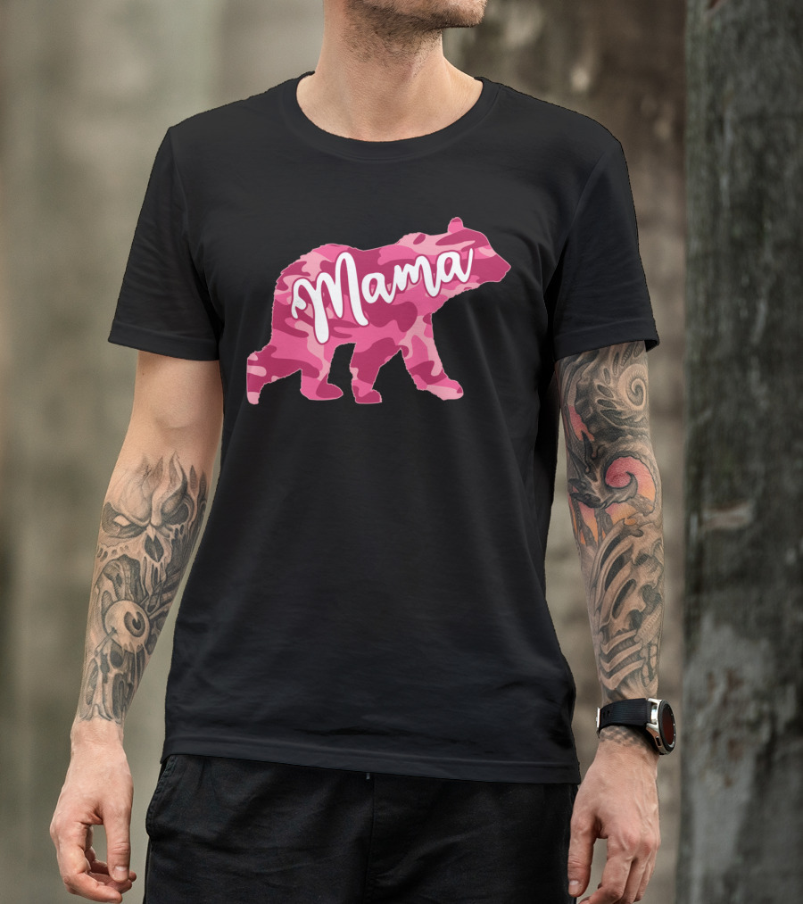 Mama Bear Pink Camouflage Camo T-Shirt