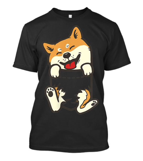 Pocket Shiba Inu Feet Cute Doge Akita Dog T-Shirt
