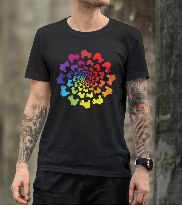 Rainbow Spiral Roller Derby Skates T-Shirt