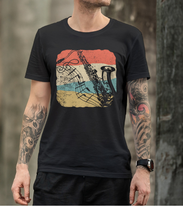 Saxophone Player Jazz Music 70s T-Shirt
