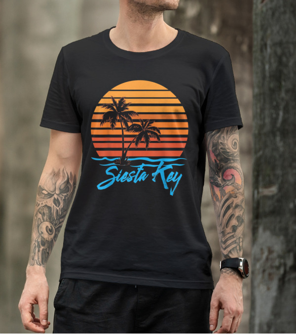 Siesta Key Sunset Palm Trees Beach Vacation T-Shirt