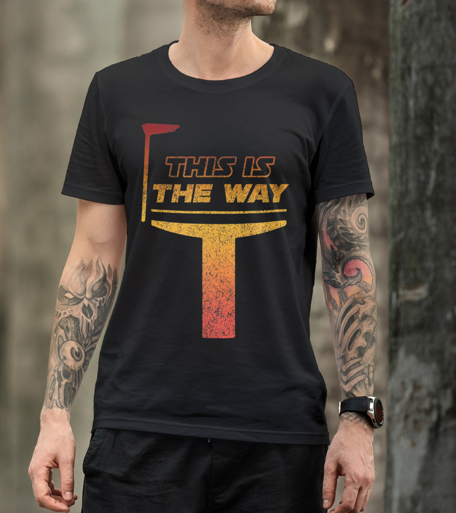 This Is The Way Space Mando Bounty Gradient Mandalorian Helmet T-Shirt