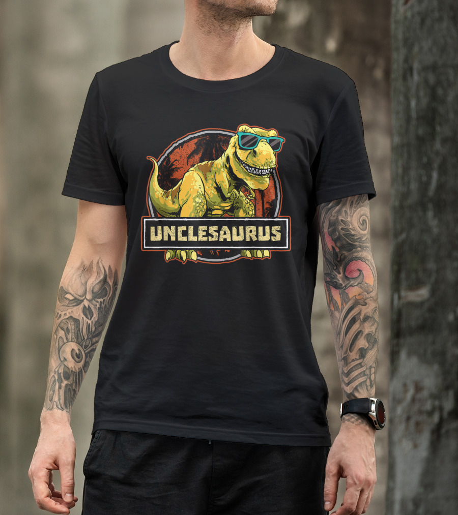 Unclesaurus Rex Dinosaur With Sunglasses T-Shirt