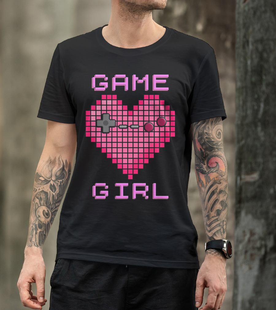 Game Girl Pixel Heart T-Shirt