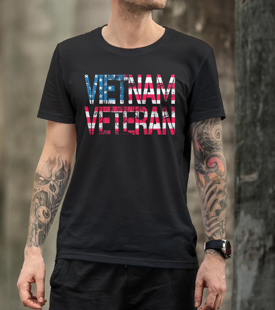 Vietnam Veteran Vintage US Flag Old Glory T-Shirt